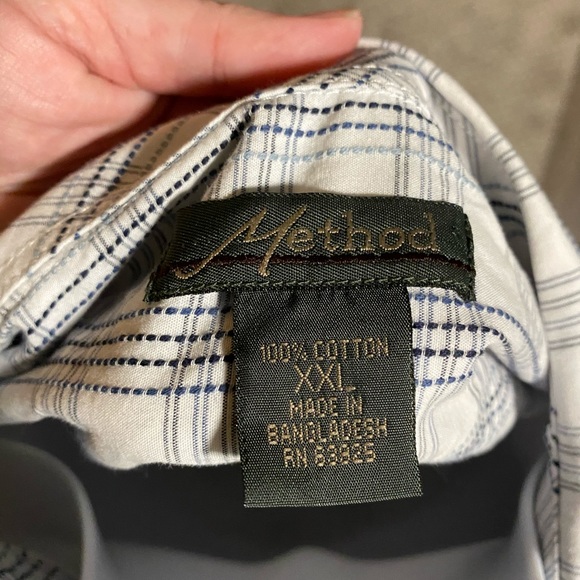 NWOT Method blue and wht plaid men’s XXL - Picture 4 of 4